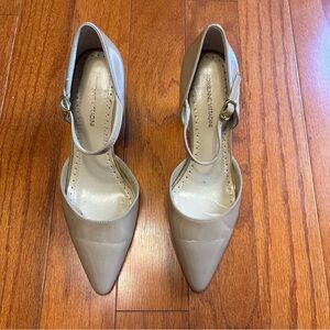 Adrienne Vittadini Nude Patent Leather Heels size 7